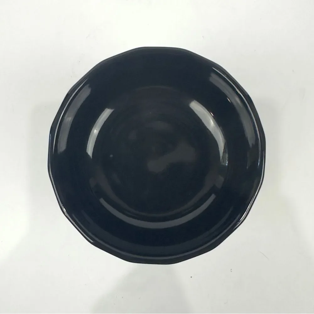 Ceramic raised pet food bowl black dog or cat